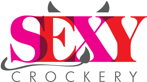 標誌，粉紅色和紅色的 'SEXY' 帶有惡魔角和尾巴，上方是灰色的 'CROCKERY'。 — 惡魔 壁紙