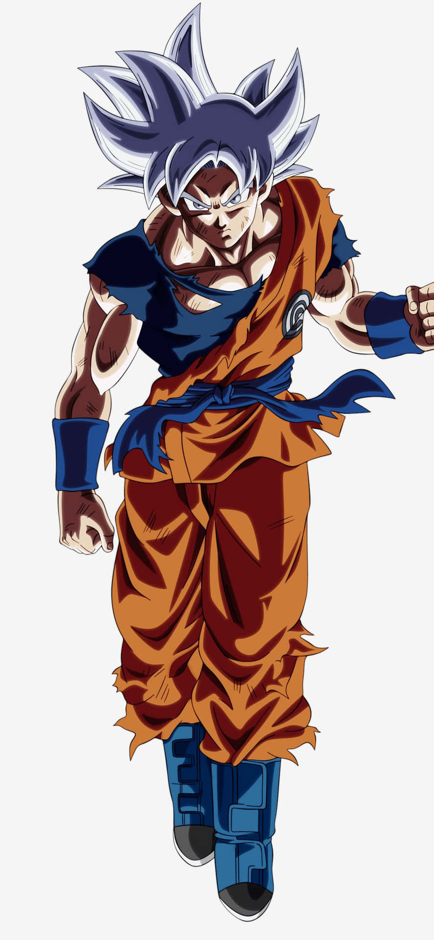 動漫戰士悟空以超級賽亞人藍色形態，擁有藍色頭髮和橙色道服。