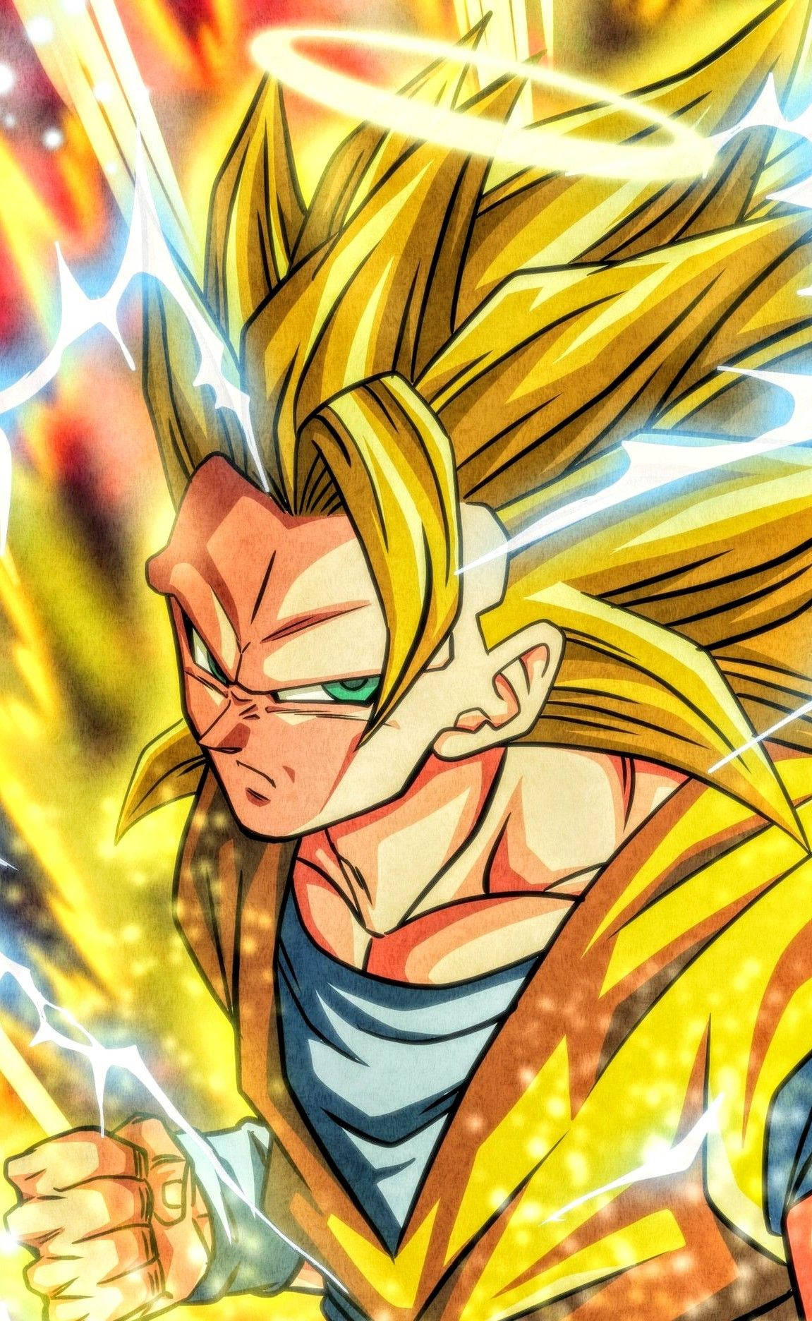 金色頭髮和氣場的動漫角色，戰鬥姿勢