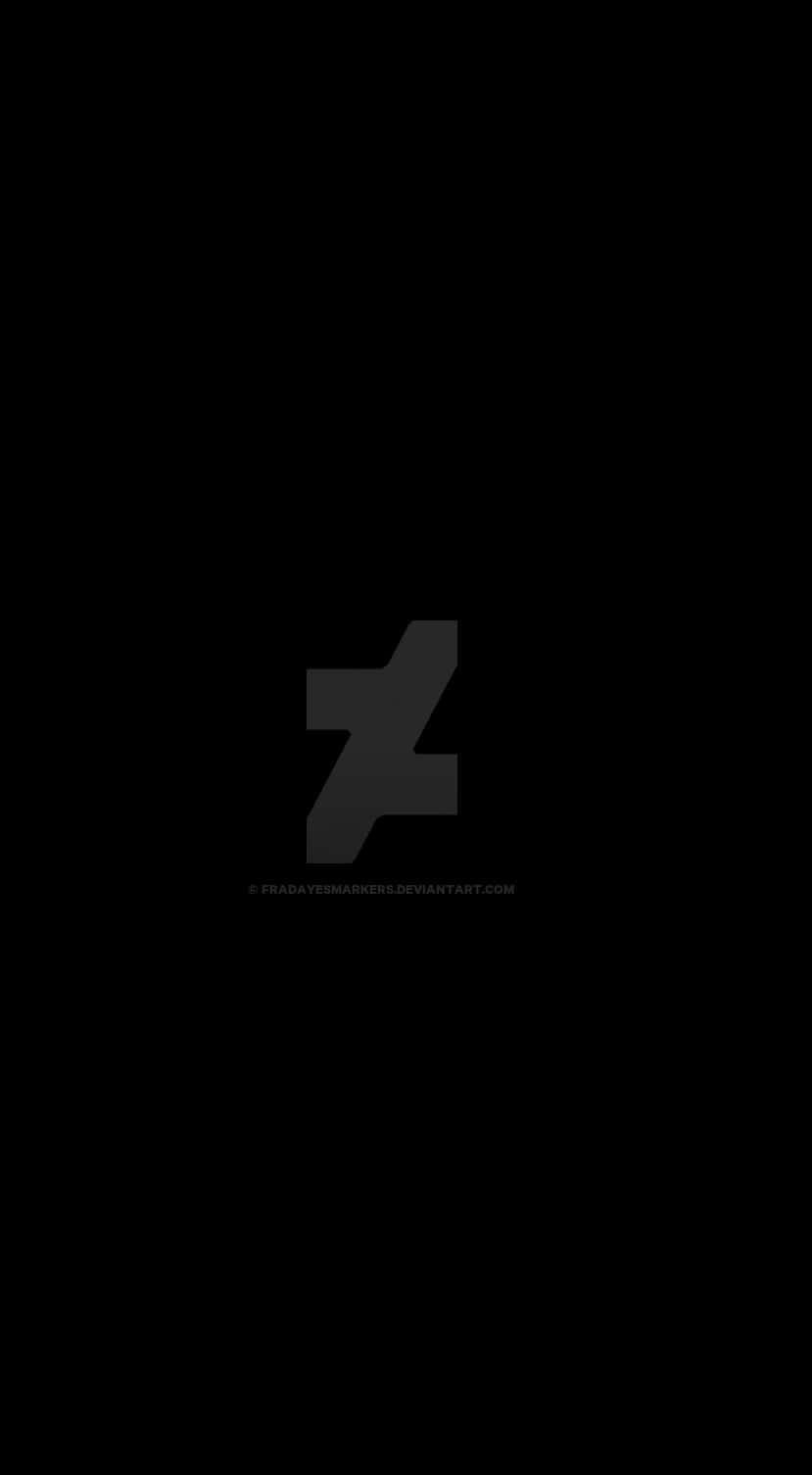 悟空黑·極簡風壁紙 壁紙 — 一個極簡深灰色風格化Z標誌居中於純黑色背景上，下方有微弱水印文字。