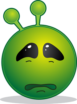悲傷外星人表情符號插畫 壁紙