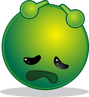 悲傷綠色外星人表情符號 壁紙