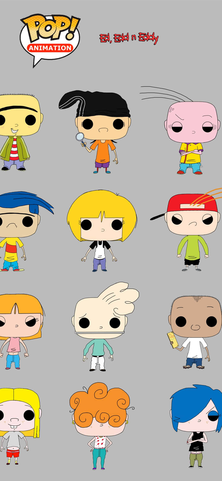 來自 Pop! Animation 的一組 Q 版卡通角色，擁有色彩繽紛的頭髮和服裝。