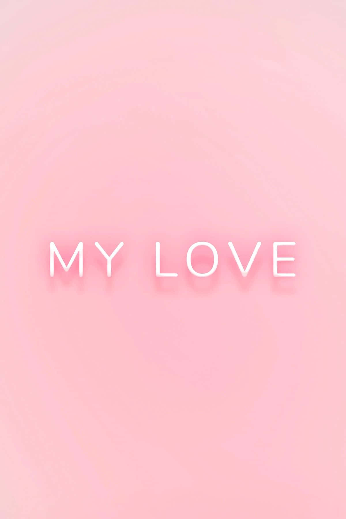 粉紅色背景上白色文字寫著MY LOVE