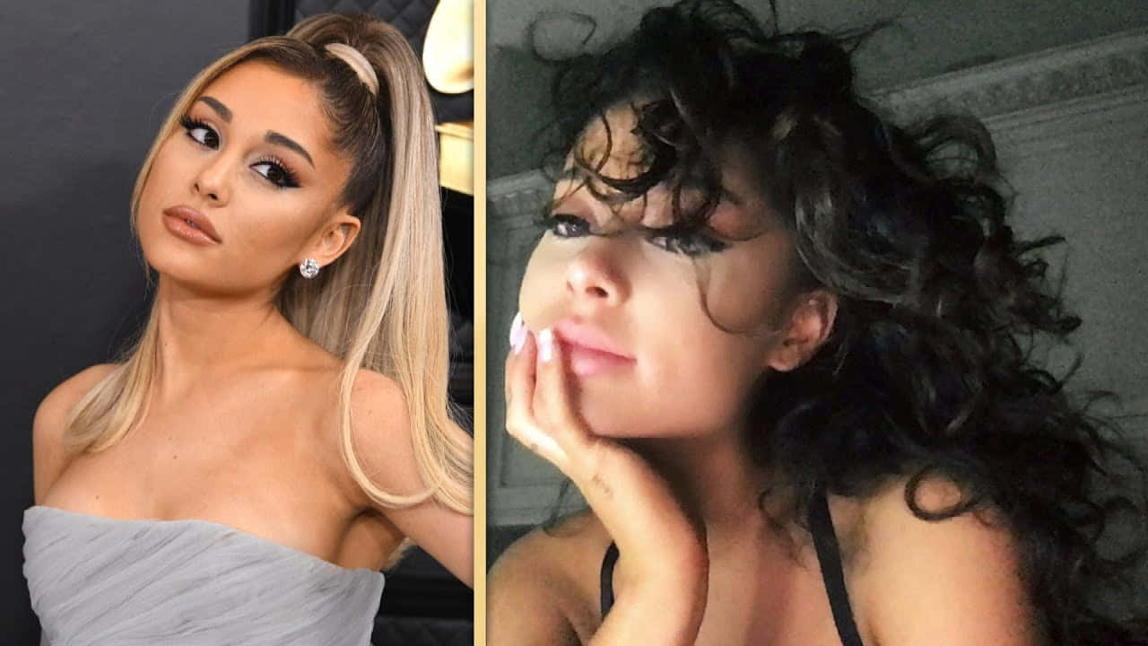 Ariana Grande 的兩個對比肖像，一個正式，一個休閒。