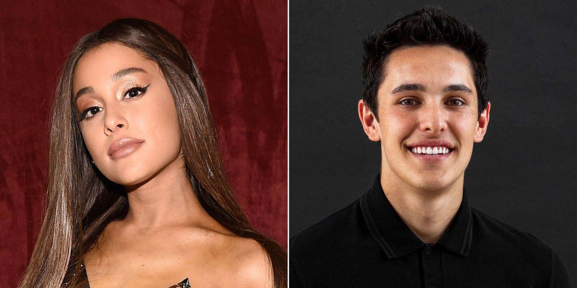 Ariana Grande 同一個年輕男子嘅工作室肖像