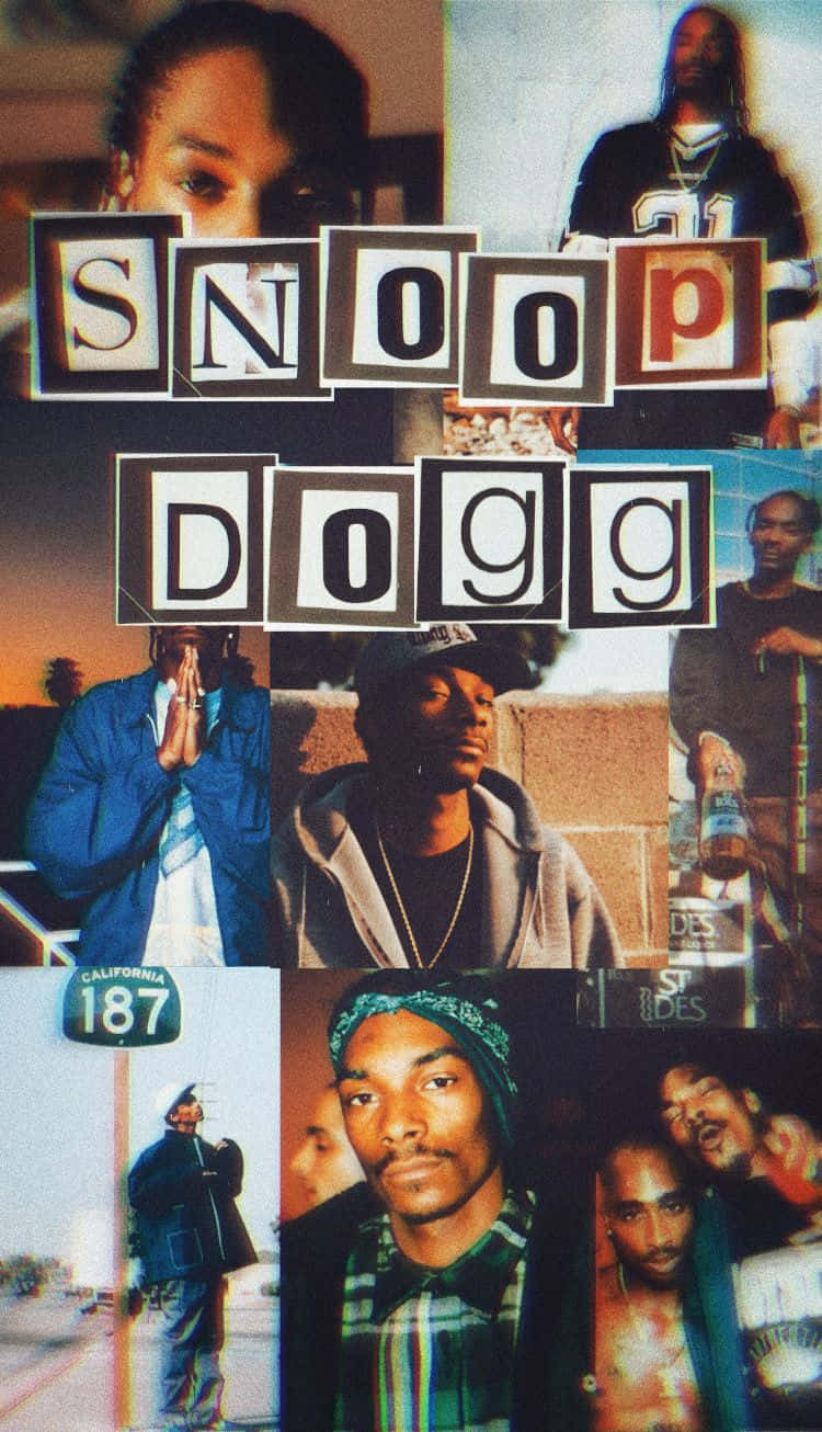 Snoop Dogg 相片拼貼，佢個名用大階字寫。