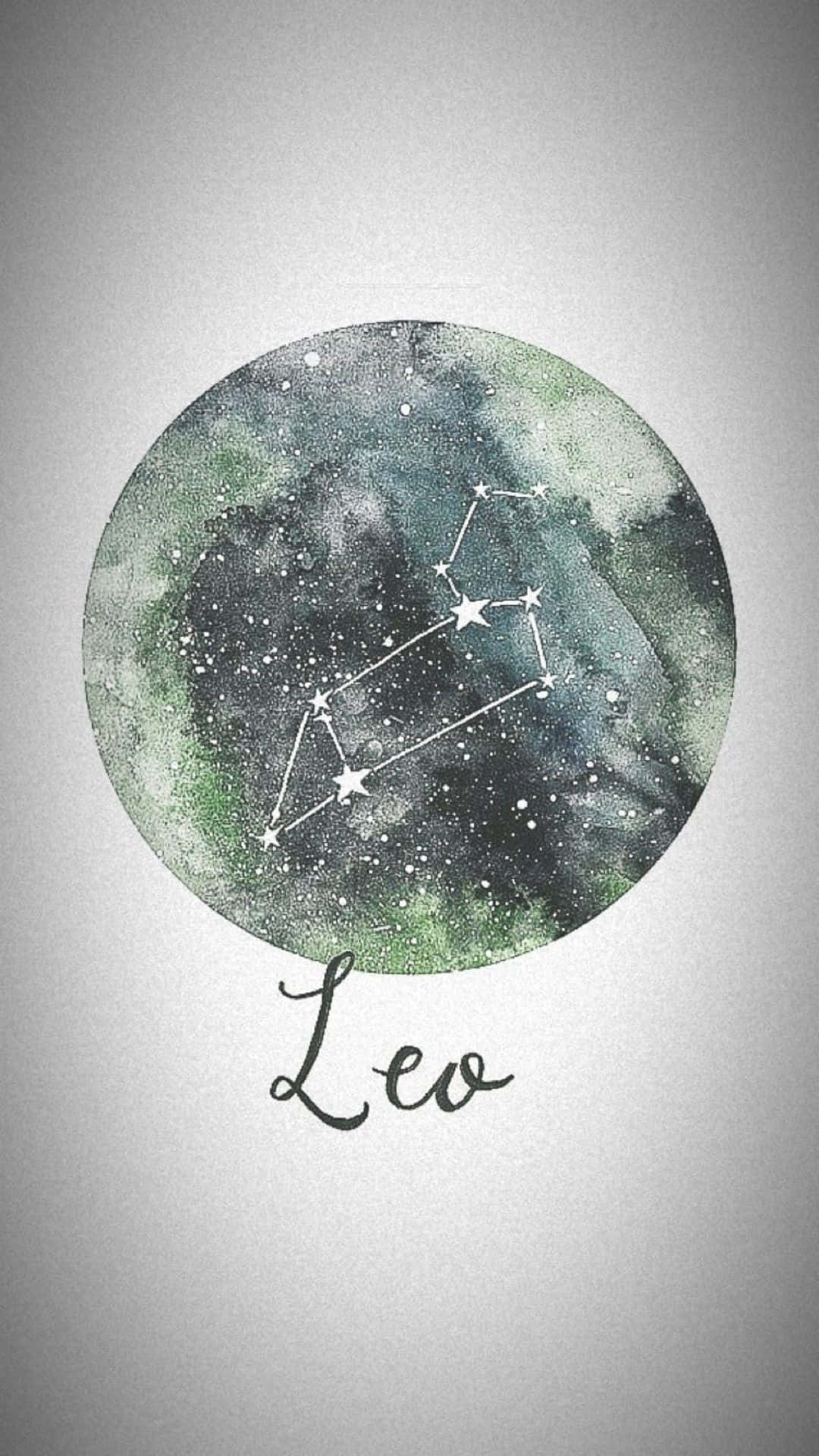 獅子座的水彩插圖，附有手寫文字。