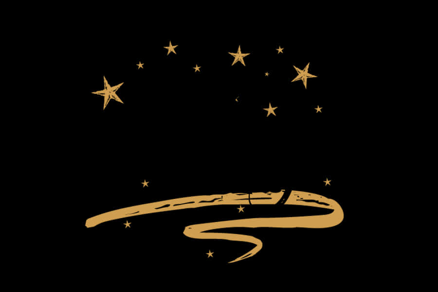 慶祝節日季節 壁紙 — 一顆金色彗星劃過點綴著閃爍星星和彎月的黑色天空。