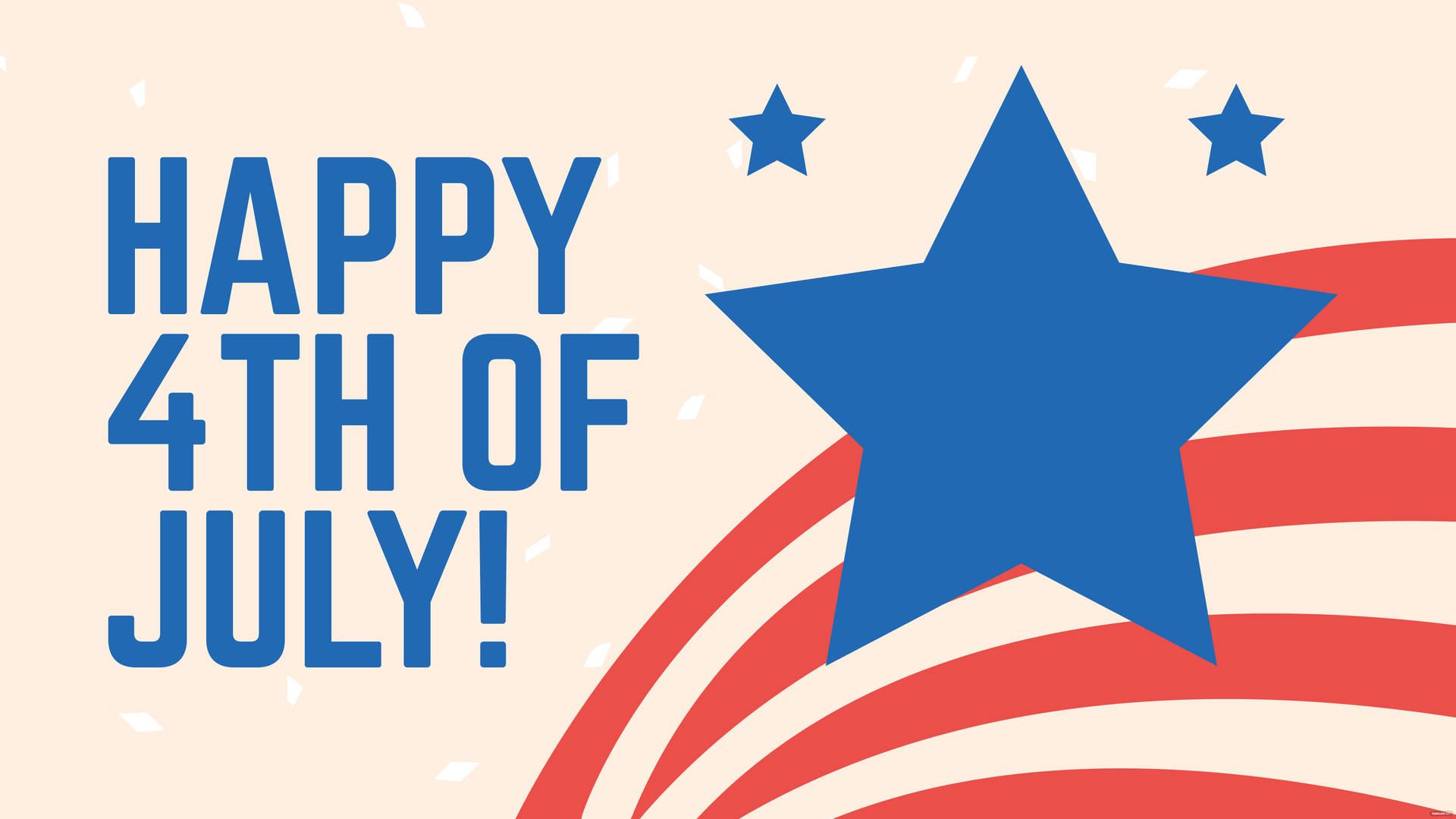 帶有星星和條紋設計的 Happy 4th of July 文字。