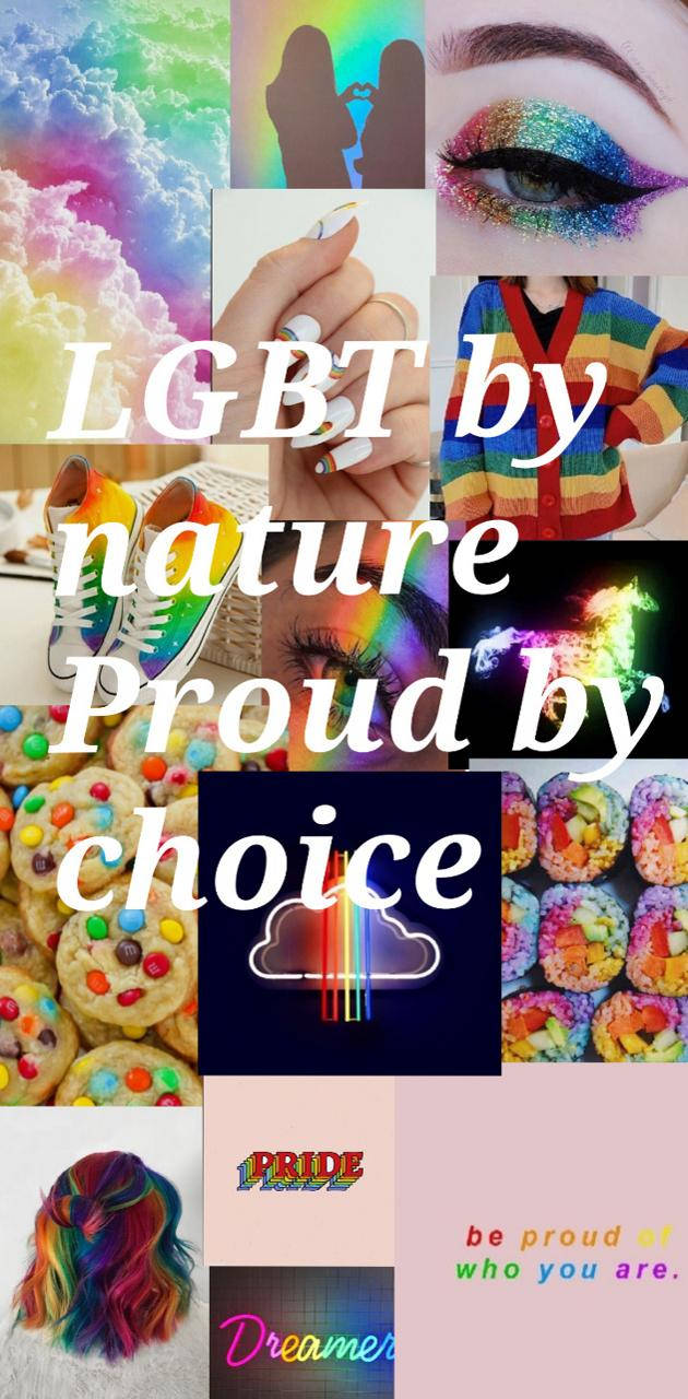 色彩繽紛的彩虹主題物品和信息拼貼畫，慶祝 LGBTQ+ 驕傲和自愛。