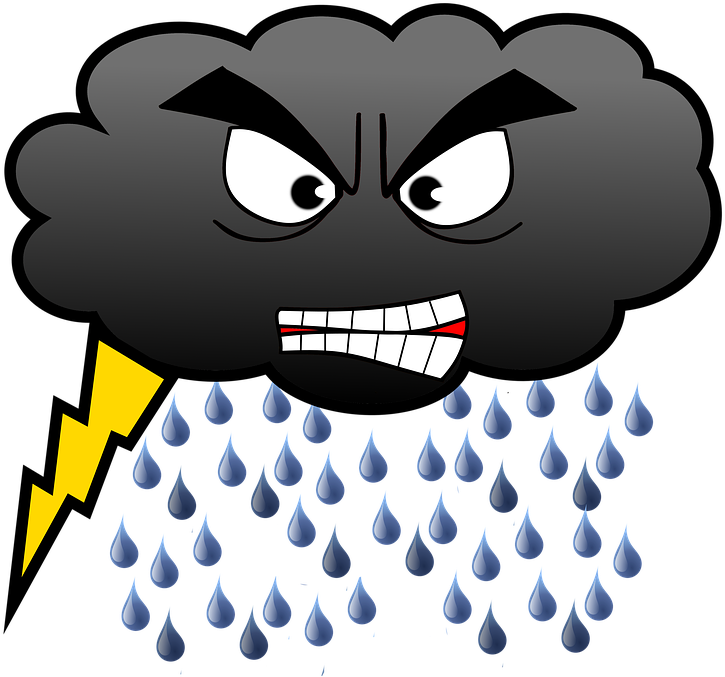 憤怒雲層雷暴卡通 壁紙