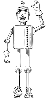 懷舊風格機械人插圖 壁紙