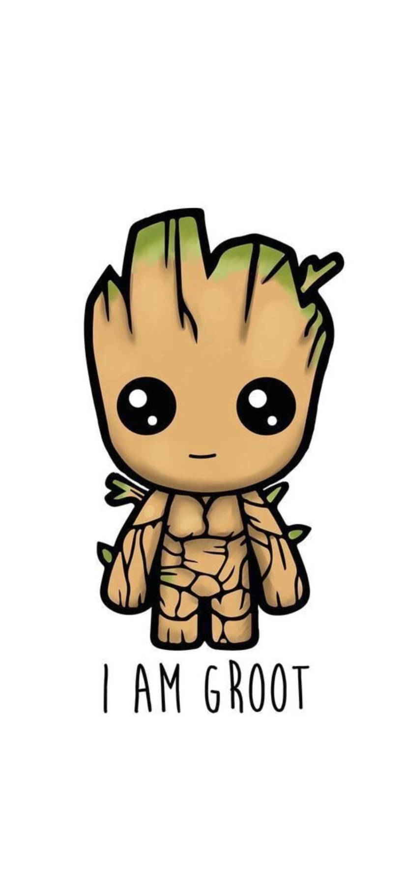 Chibi Groot 對眼大大，白色背景上有 I AM GROOT 字樣