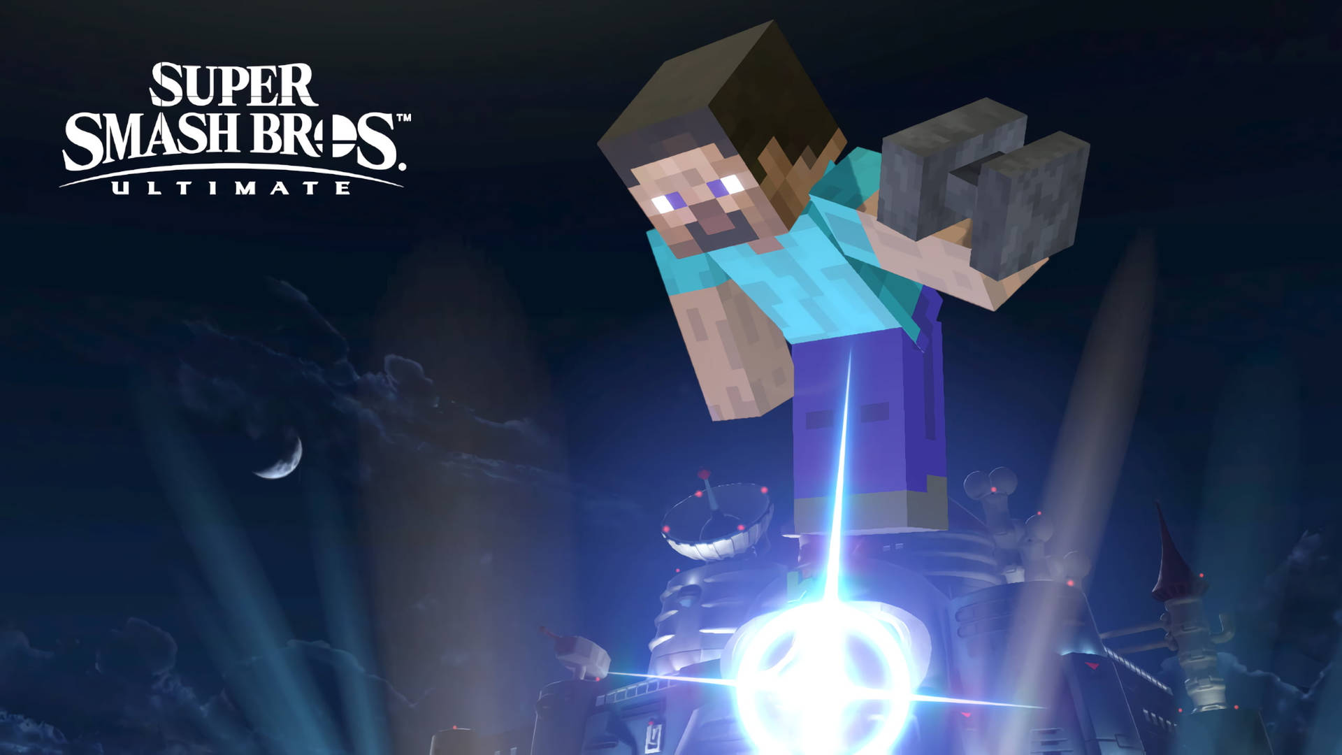 Minecraft Steve 在 Super Smash Bros Ultimate 半空中能量爆炸