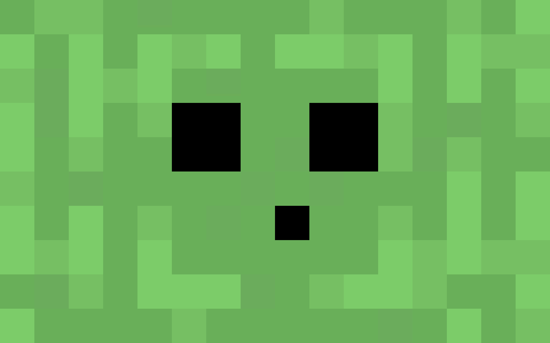來自Minecraft遊戲的綠色像素化苦力怕臉。