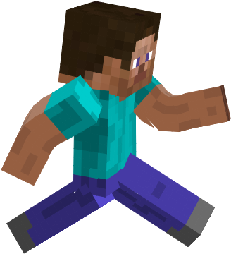 我的世界角色奔跑 壁紙 — 一個像素化的Minecraft角色，穿著青綠色襯衫和藍色褲子，在黑色背景前以方塊姿勢站立。