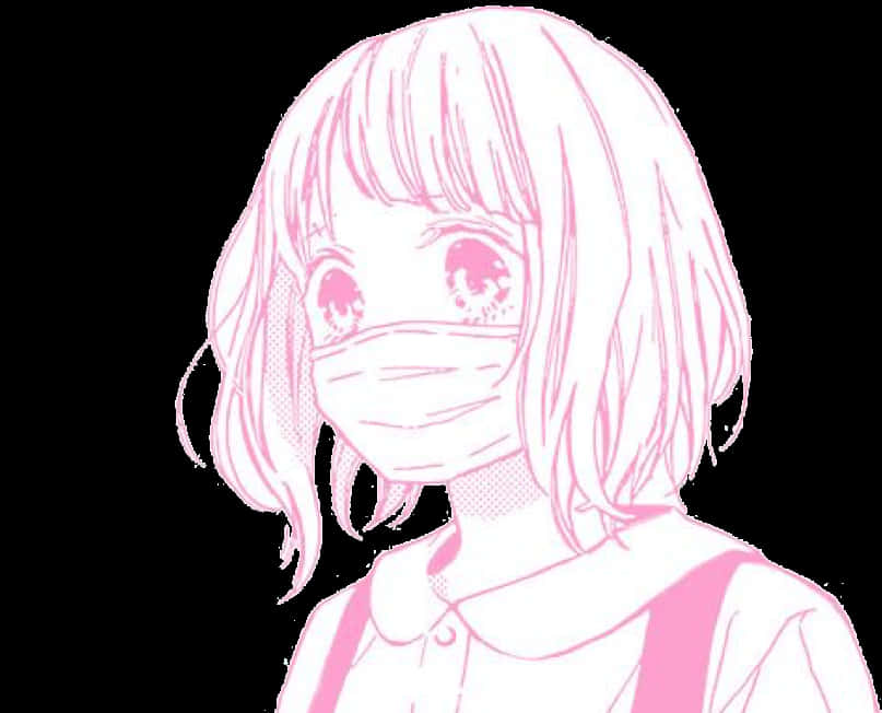 戴口罩的漫畫女孩 #動漫 #動漫女孩 #漫畫 #口罩 #日本 #可愛 #粉紅