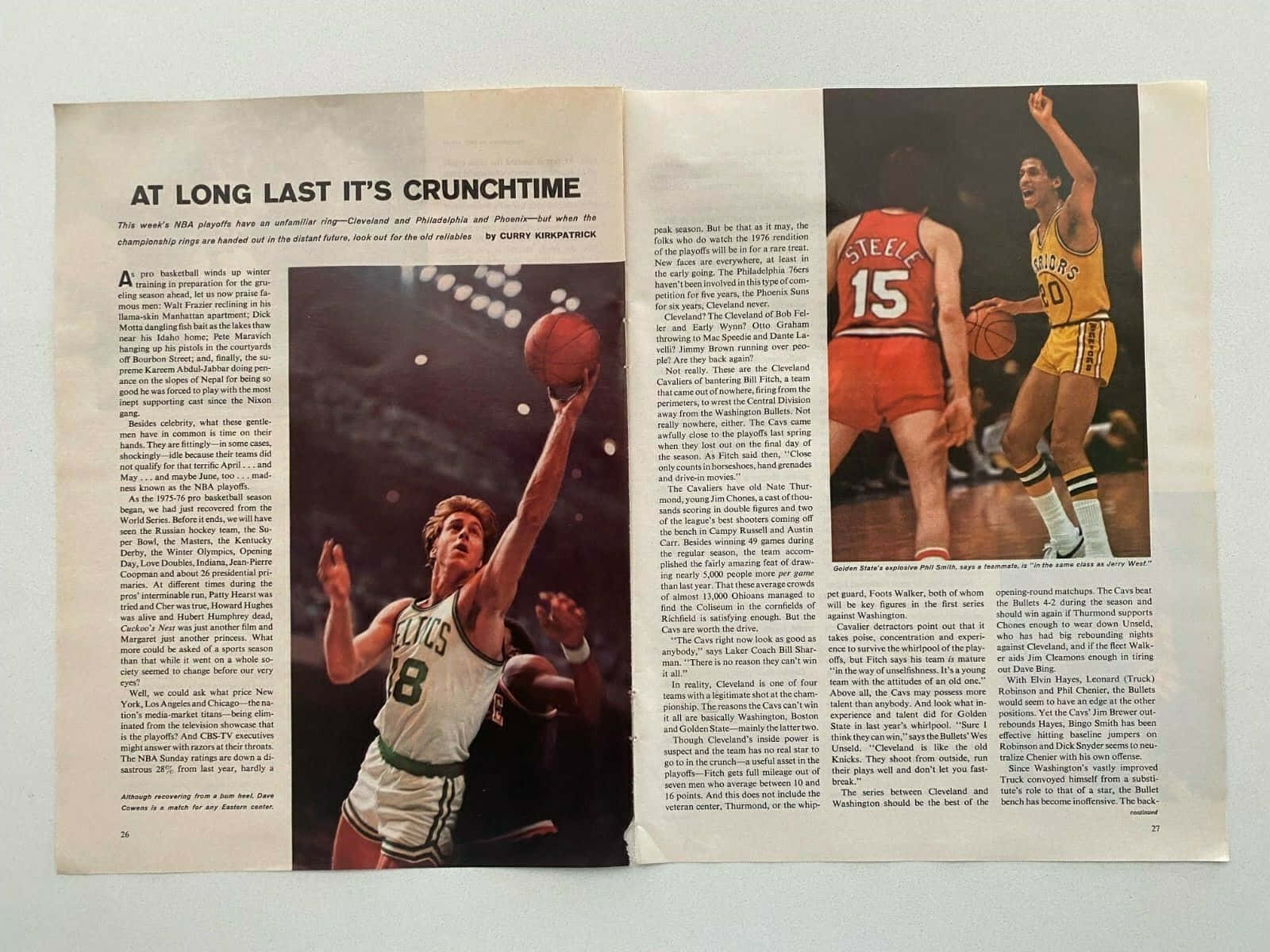 復古NBA雜誌頁面，附有籃球運動員照片和「Street 15」文字。