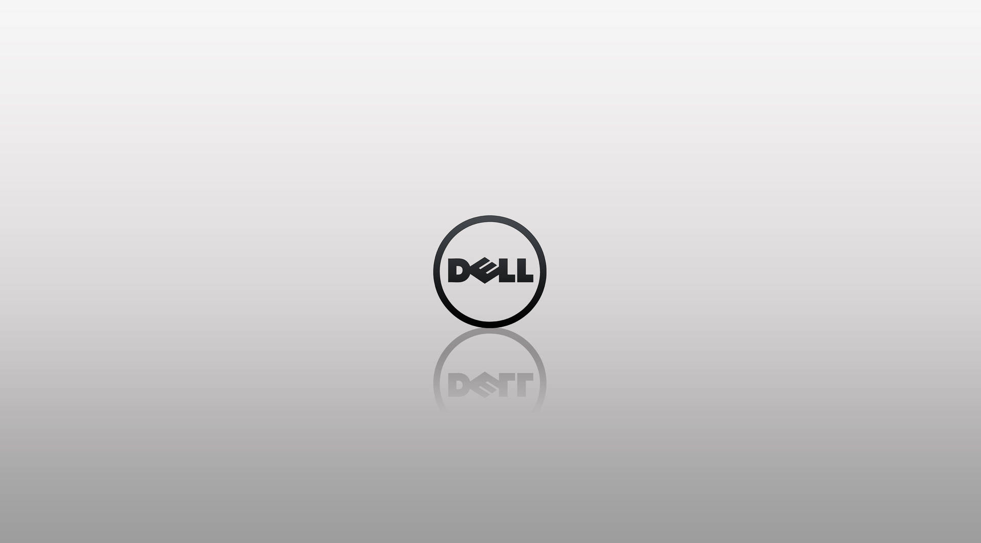 Dell標誌在灰色漸變背景上帶有倒影