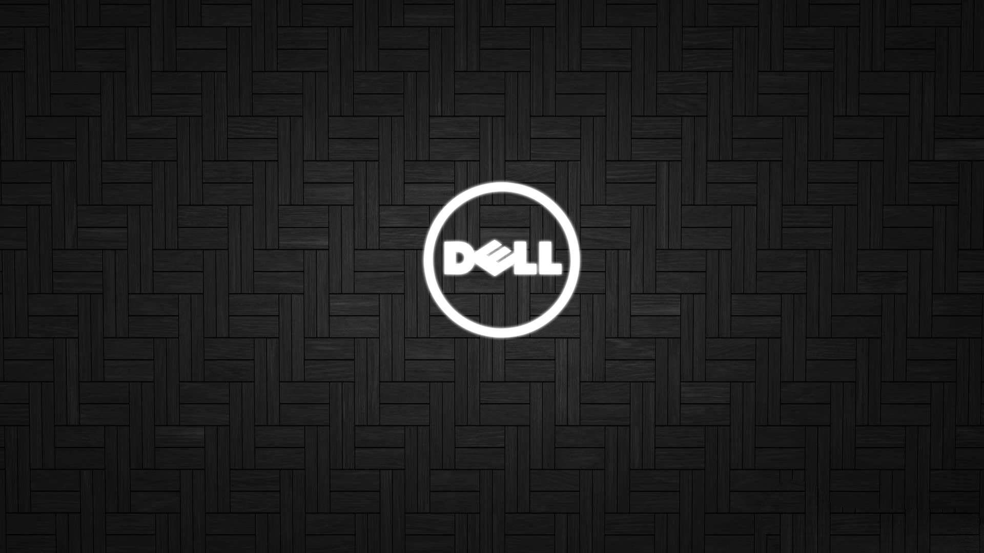 黑色編織背景上的Dell標誌