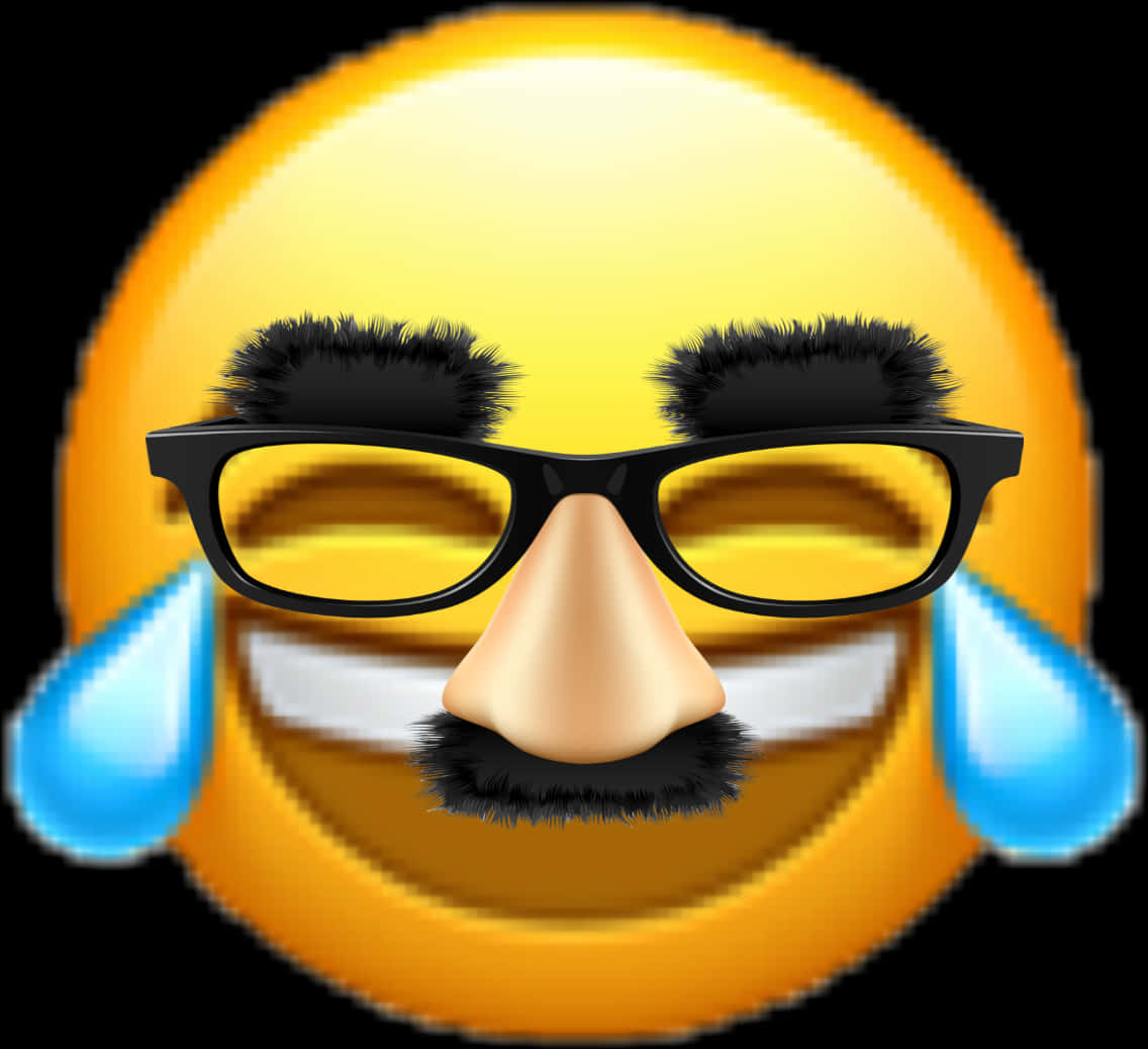 戴眼鏡大笑流淚表情符號 壁紙