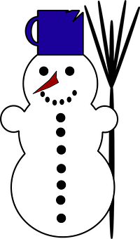戴禮帽的卡通雪人