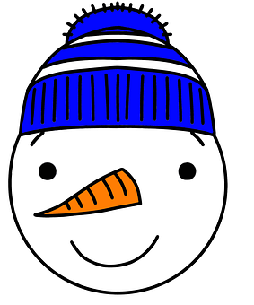 戴藍帽的卡通雪人 — 雪人 壁紙