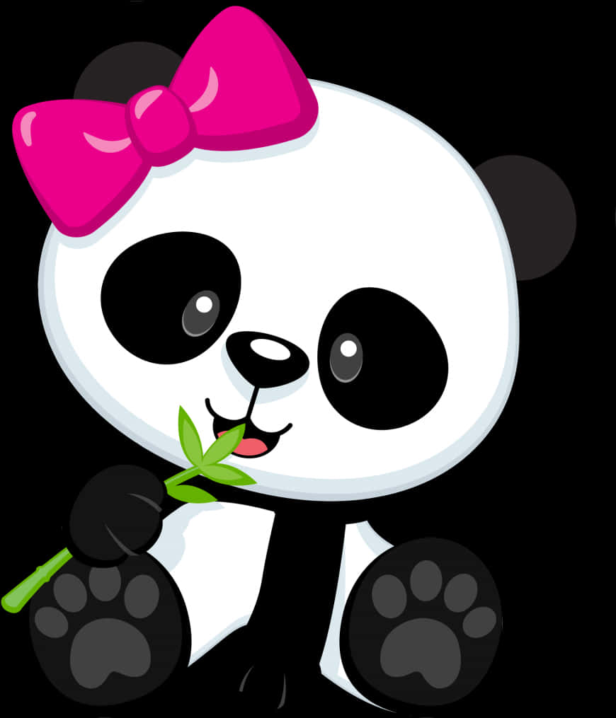 戴蝴蝶結可愛熊貓 壁紙