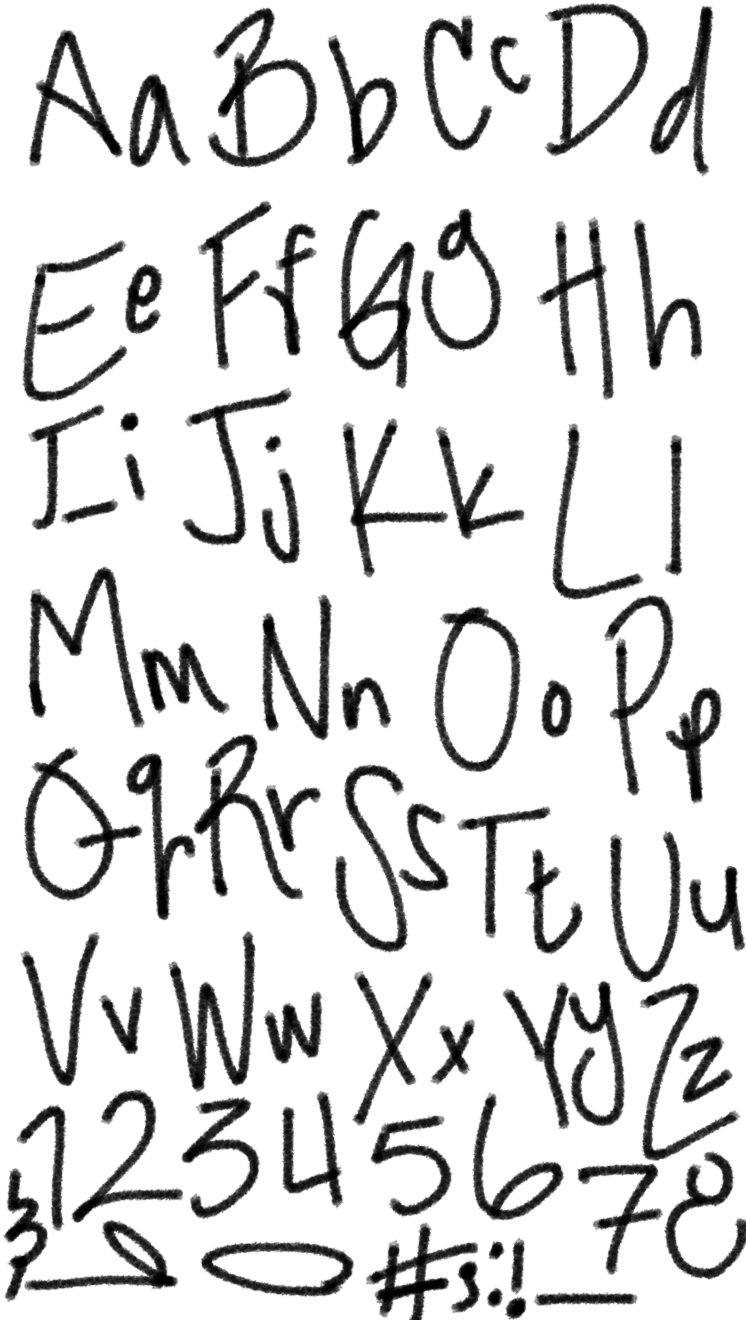 手寫字母與數字 壁紙 — 純黑色背景，沒有可見的元素或細節。