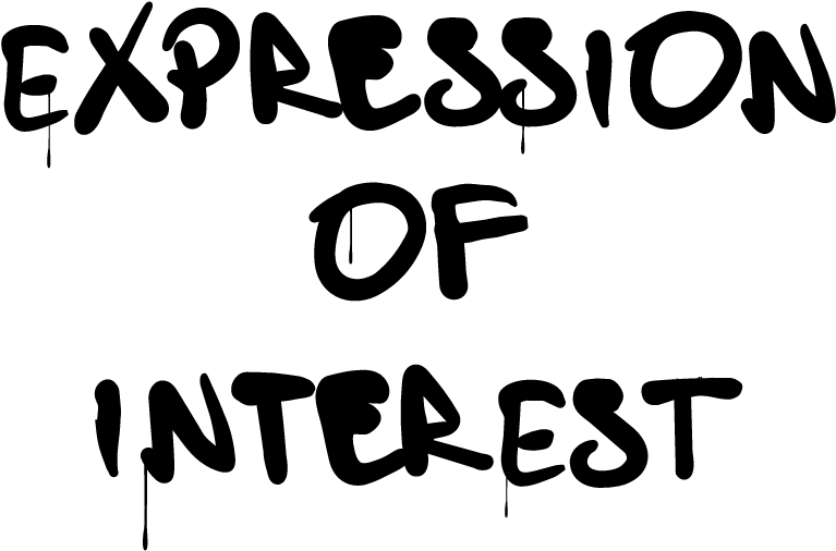 手寫風格「表達興趣」文字 壁紙 — 純黑色背景，沒有可見的元素或紋理。