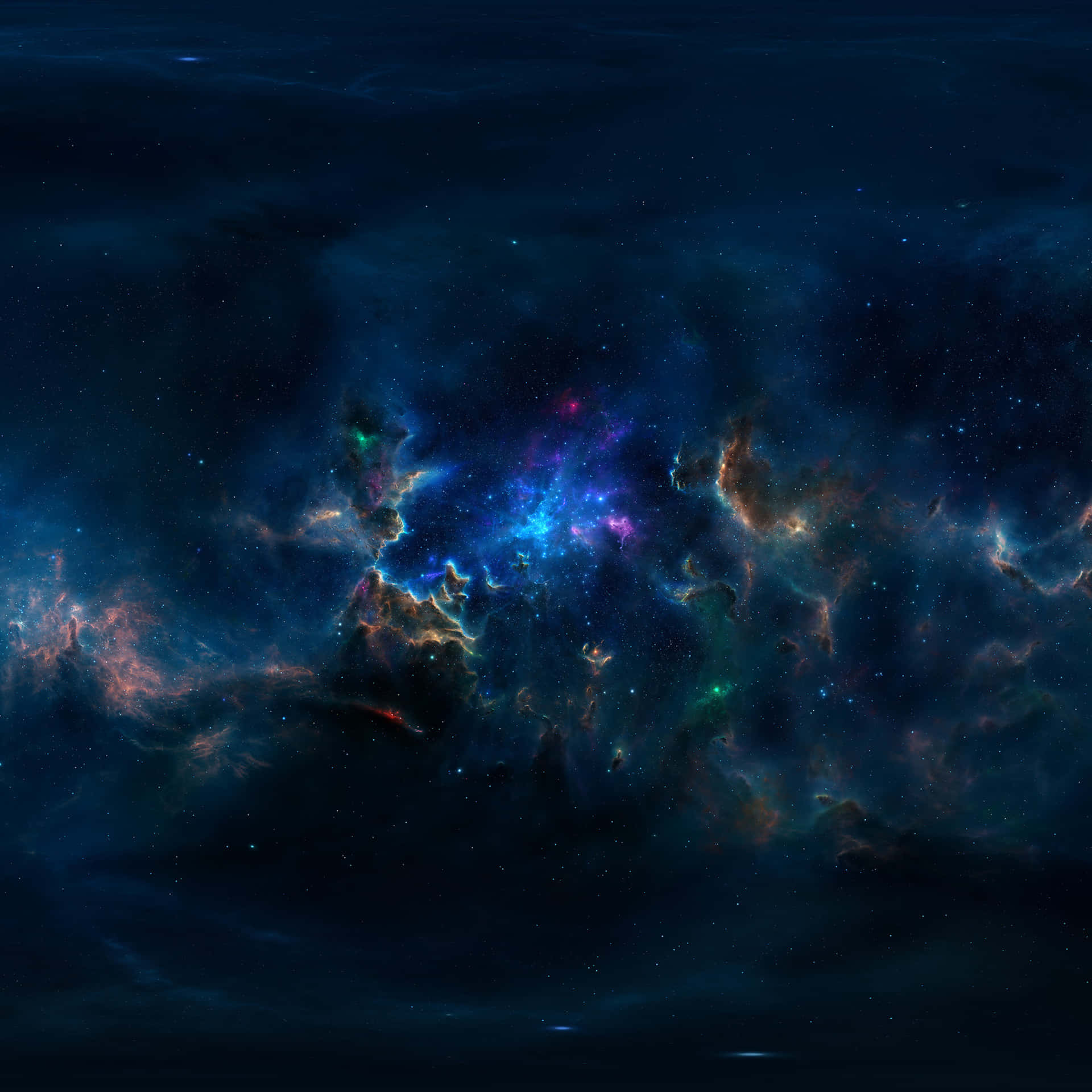 深空中帶有星星的鮮豔宇宙星雲