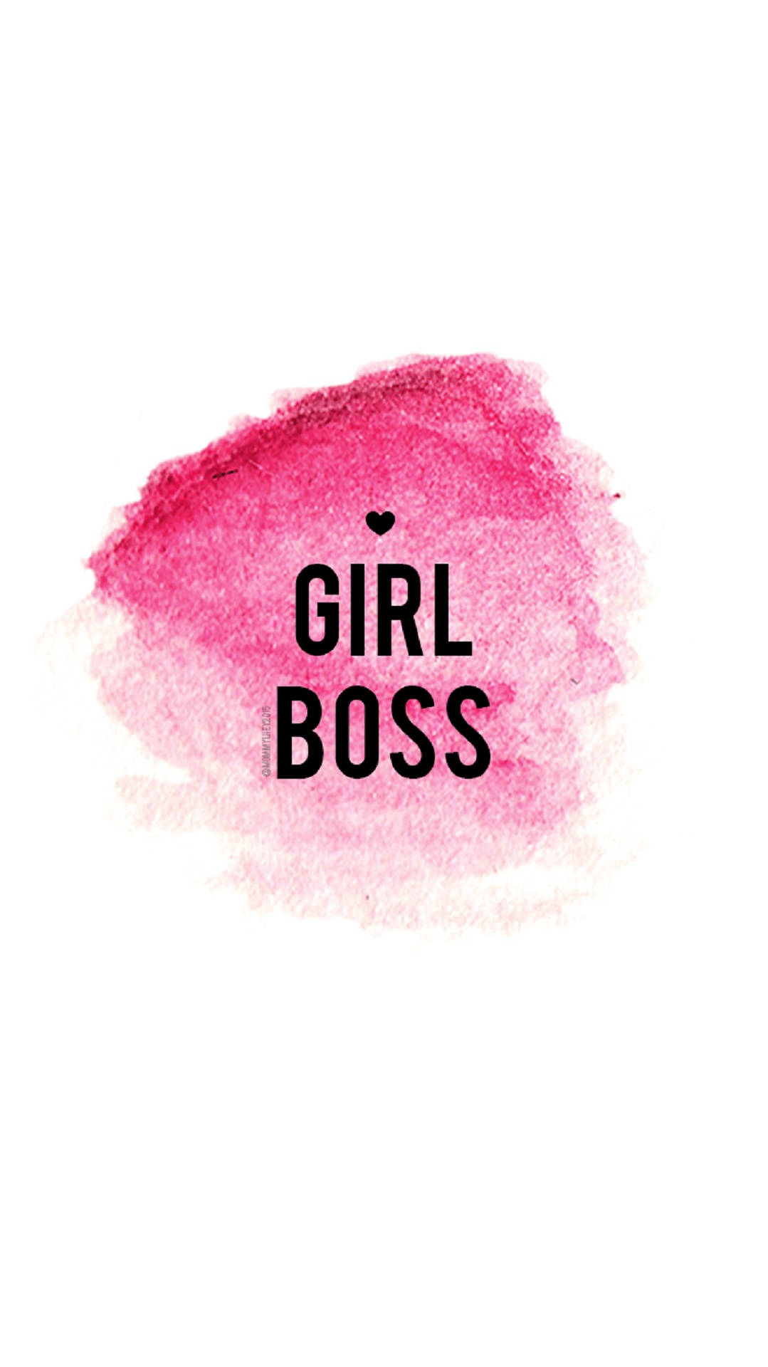 粉紅色水彩潑濺搭配粗體黑色文字 girl boss