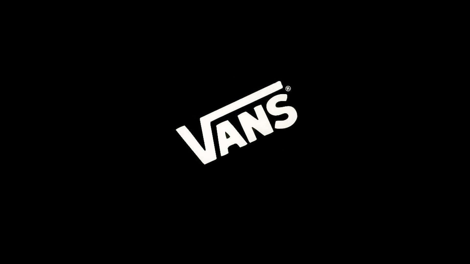 黑色背景上的白色Vans標誌