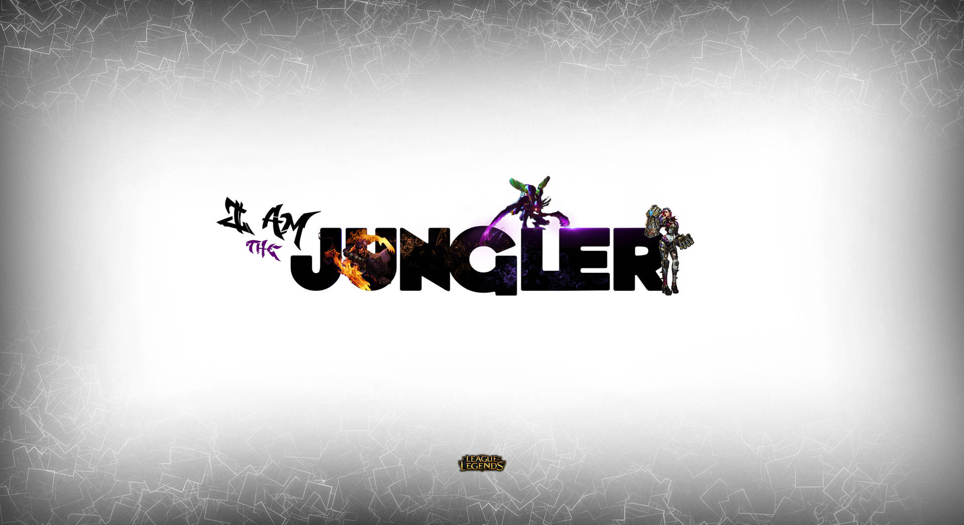 遊戲標誌，帶有火焰和紫色發光字符，寫著 I Am The Jungler。