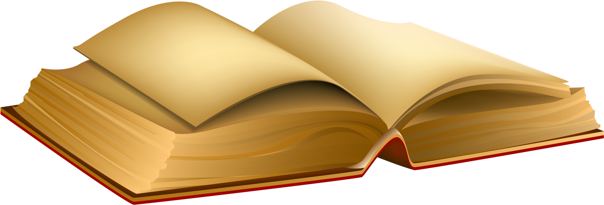 打開的書籍剪貼圖 壁紙 — 一本打開的書，奶油色書頁，紅色封面，平放在黑色背景上。