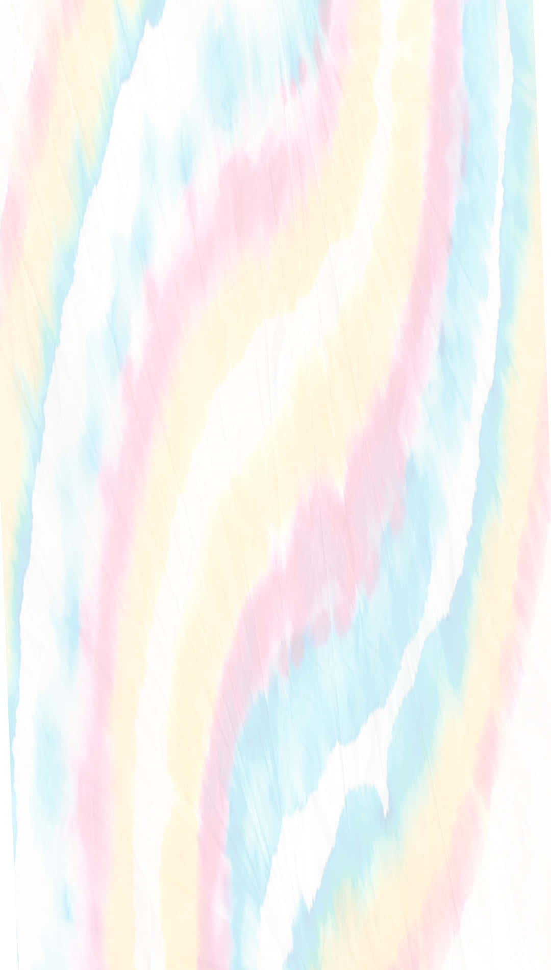 扭曲漸層扎染背景 壁紙 — 粉紅、黃色和藍色的柔和粉彩漩渦在帶有紋理的白色背景上以輕柔流暢的筆觸融合在一起。