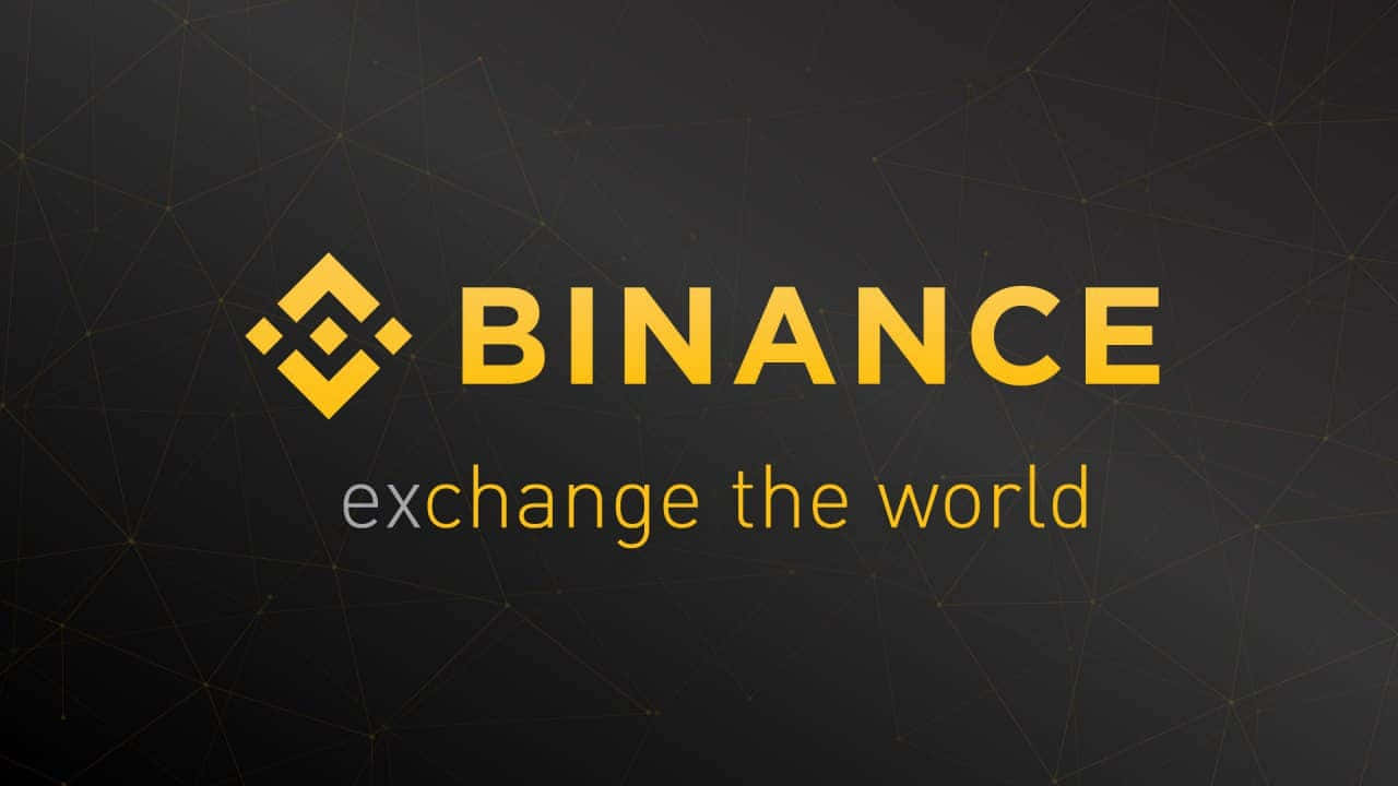 加密貨幣交易所 Binance 標誌，附有標語 exchange the world。