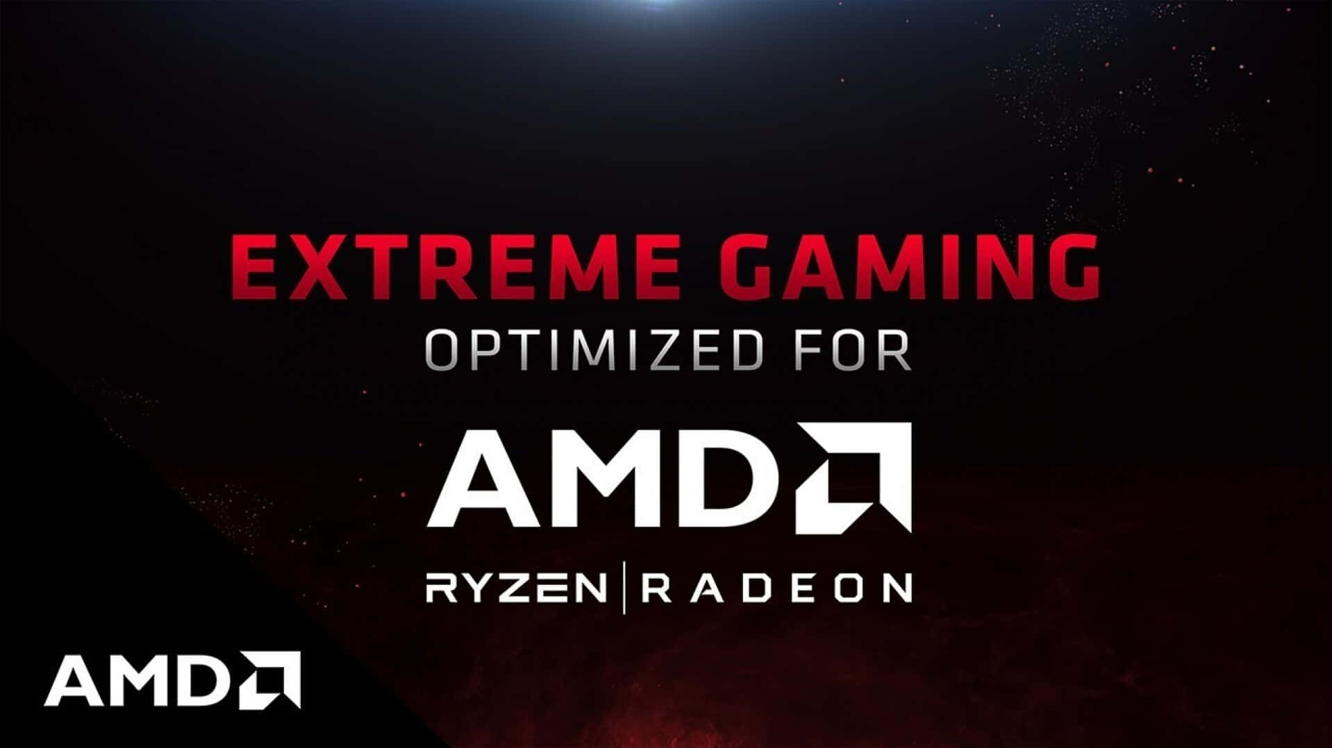 AMD Ryzen Radeon 極致遊戲優化文字，黑暗宇宙背景