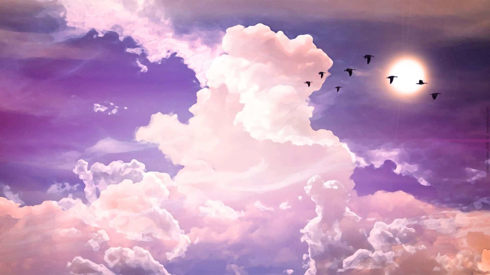 抬頭仰望天空流動的雲朵，暫別生活的壓力 壁紙