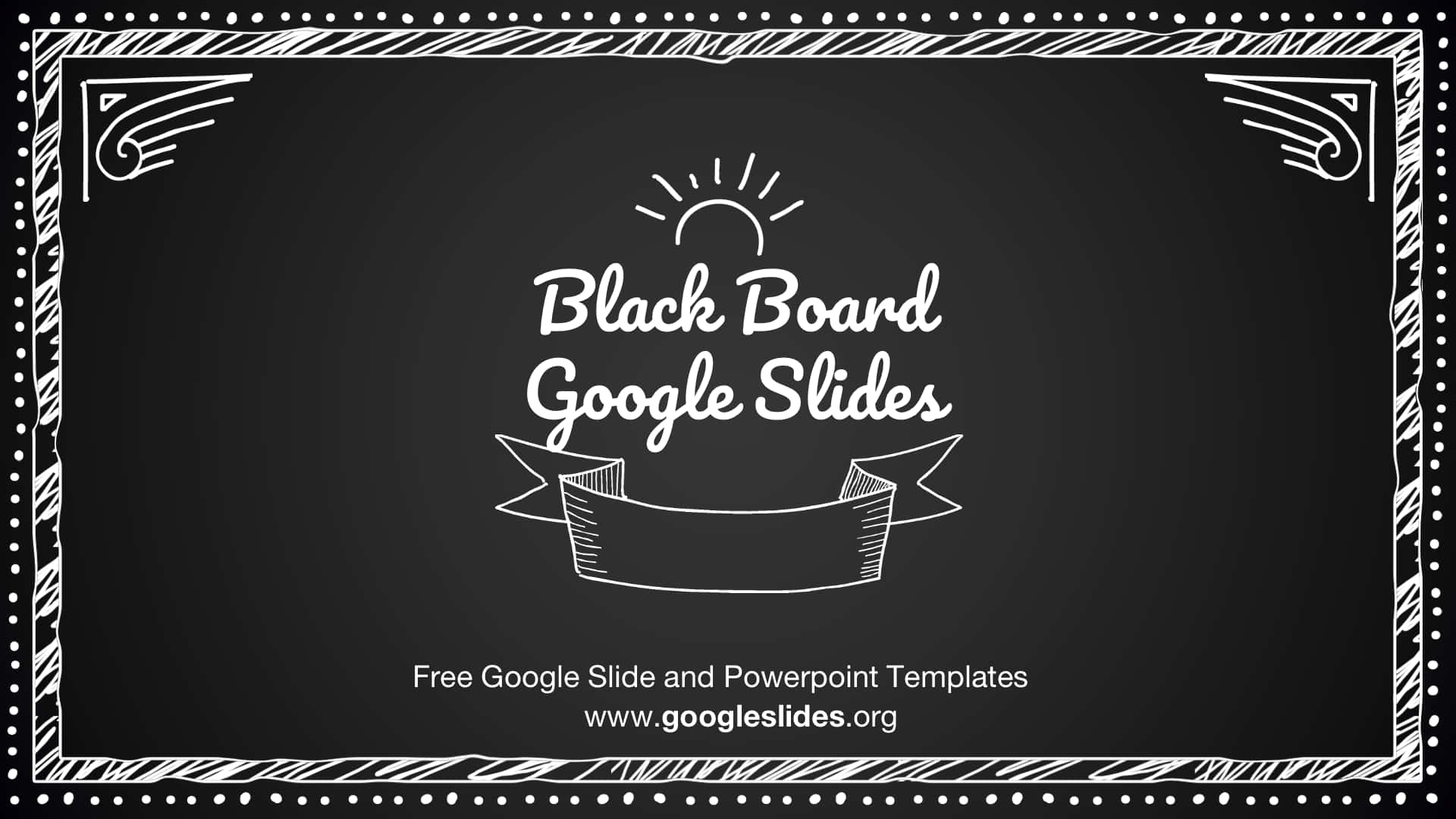 推廣免費Google Slides和PowerPoint模板的黑板設計。