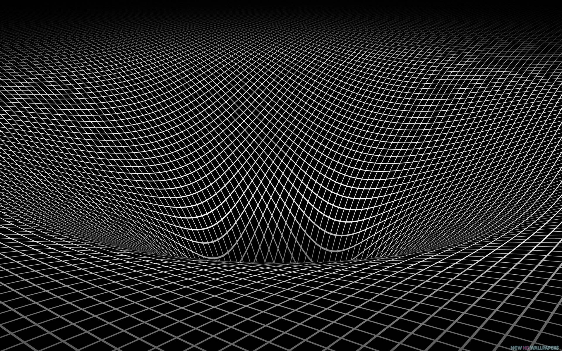 黑白網格以3D光學錯覺圖案波動。