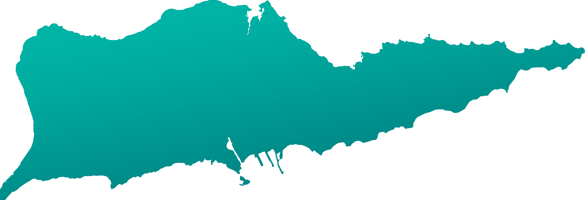 抽象島嶼地圖向量圖 壁紙 — 極簡主義的藍綠色漸變背景，帶有抽象白色幾何鏤空和細微紋理。