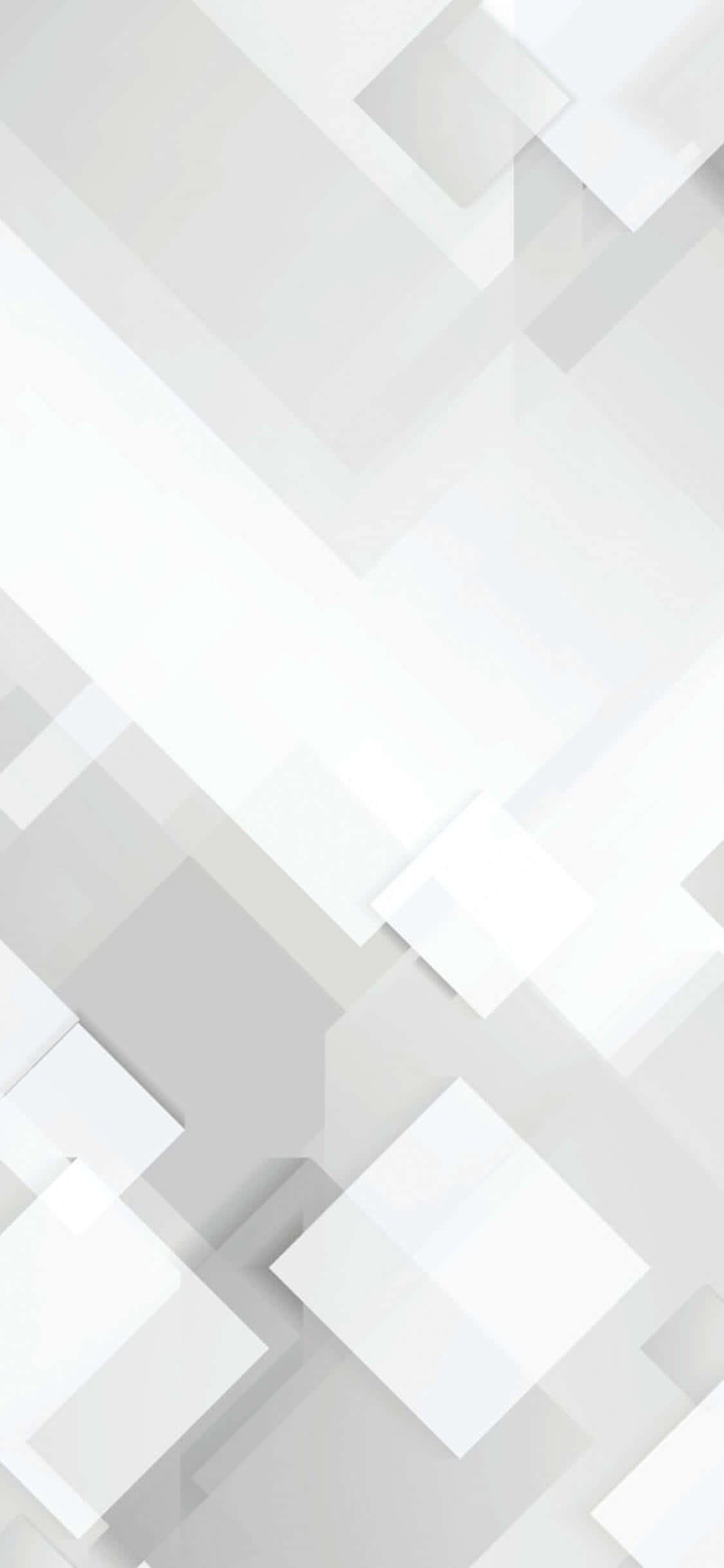 白色 iPhone 桌布 壁紙 — 抽象幾何圖案牆紙，採用半透明白色和灰色方塊重疊，營造出現代簡約風格。