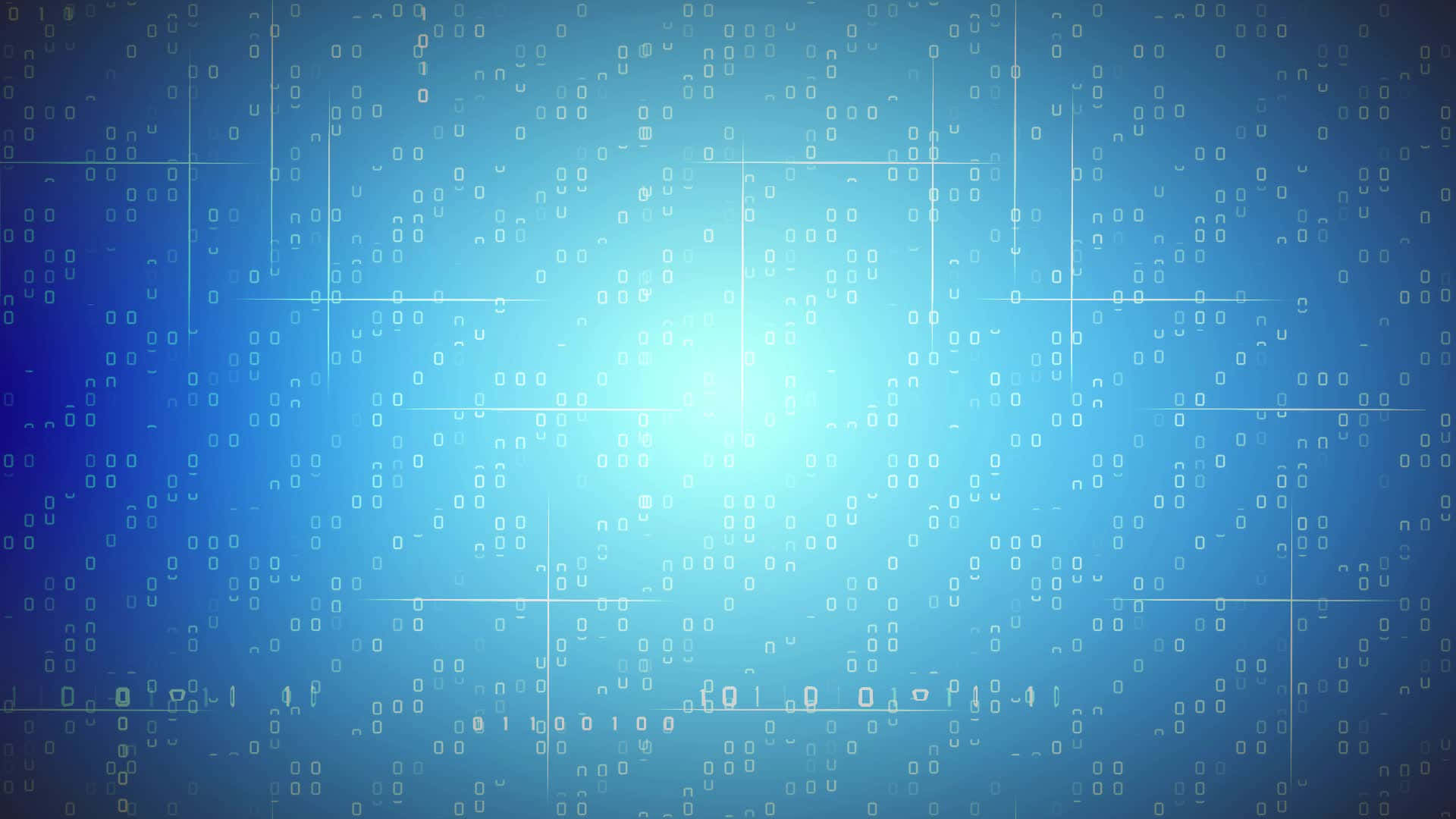 帶有浮動二進制代碼和發光網格線的藍色數字背景。