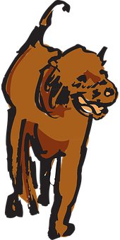 抽象棕色狗插圖 壁紙