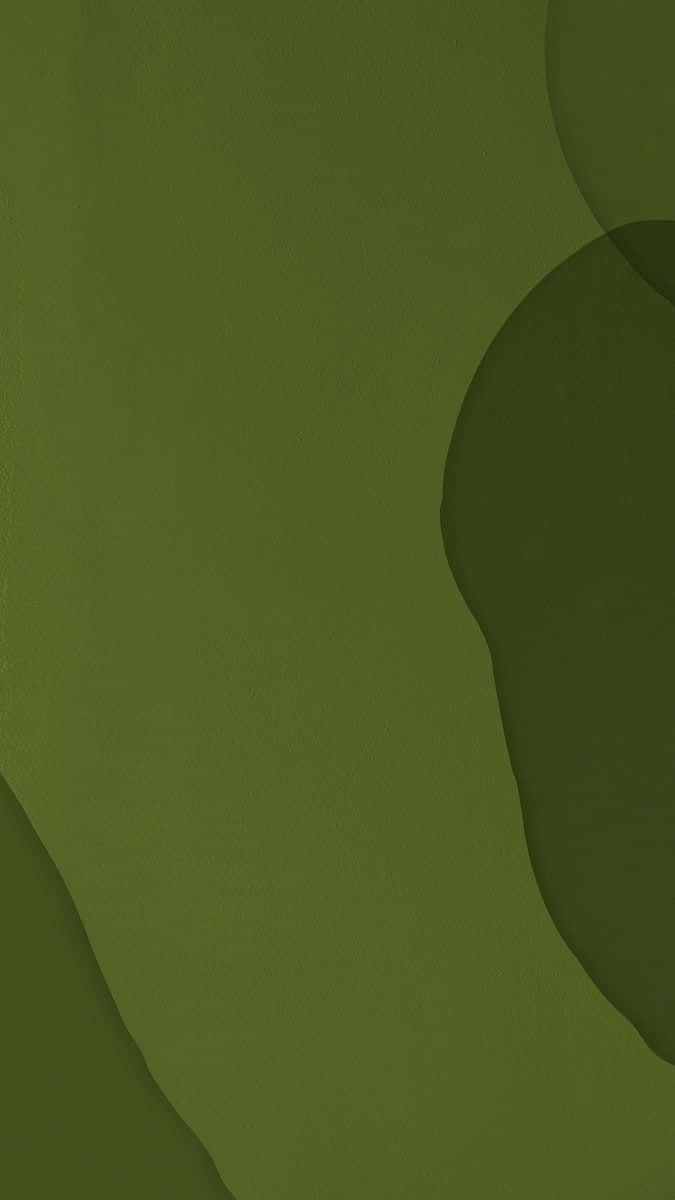 Olive Green 桌布 壁紙 — 抽象極簡壁紙，帶有層疊的橄欖綠有機形狀，置於紋理背景上。