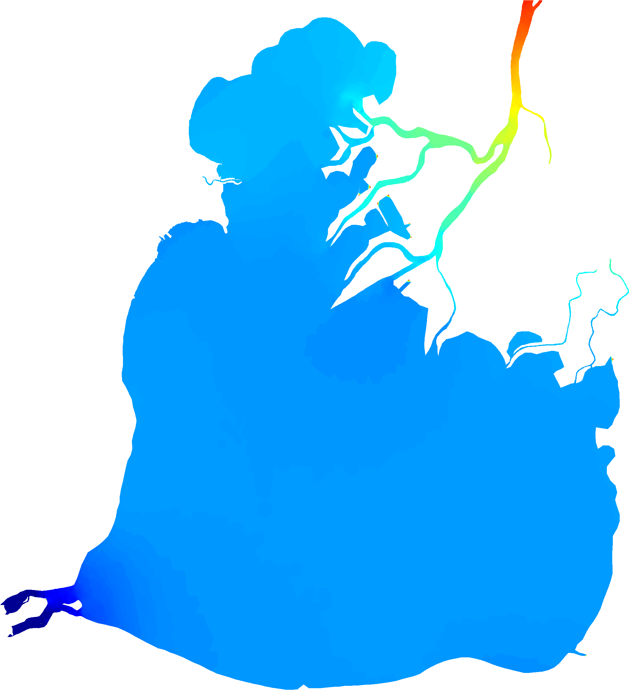 抽象湖泊與河流系統地圖 壁紙
