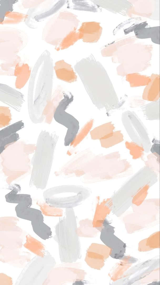 白色背景上柔和嘅桃灰色同白色筆觸構成嘅抽象圖案。 — Pinterest GIF 壁紙