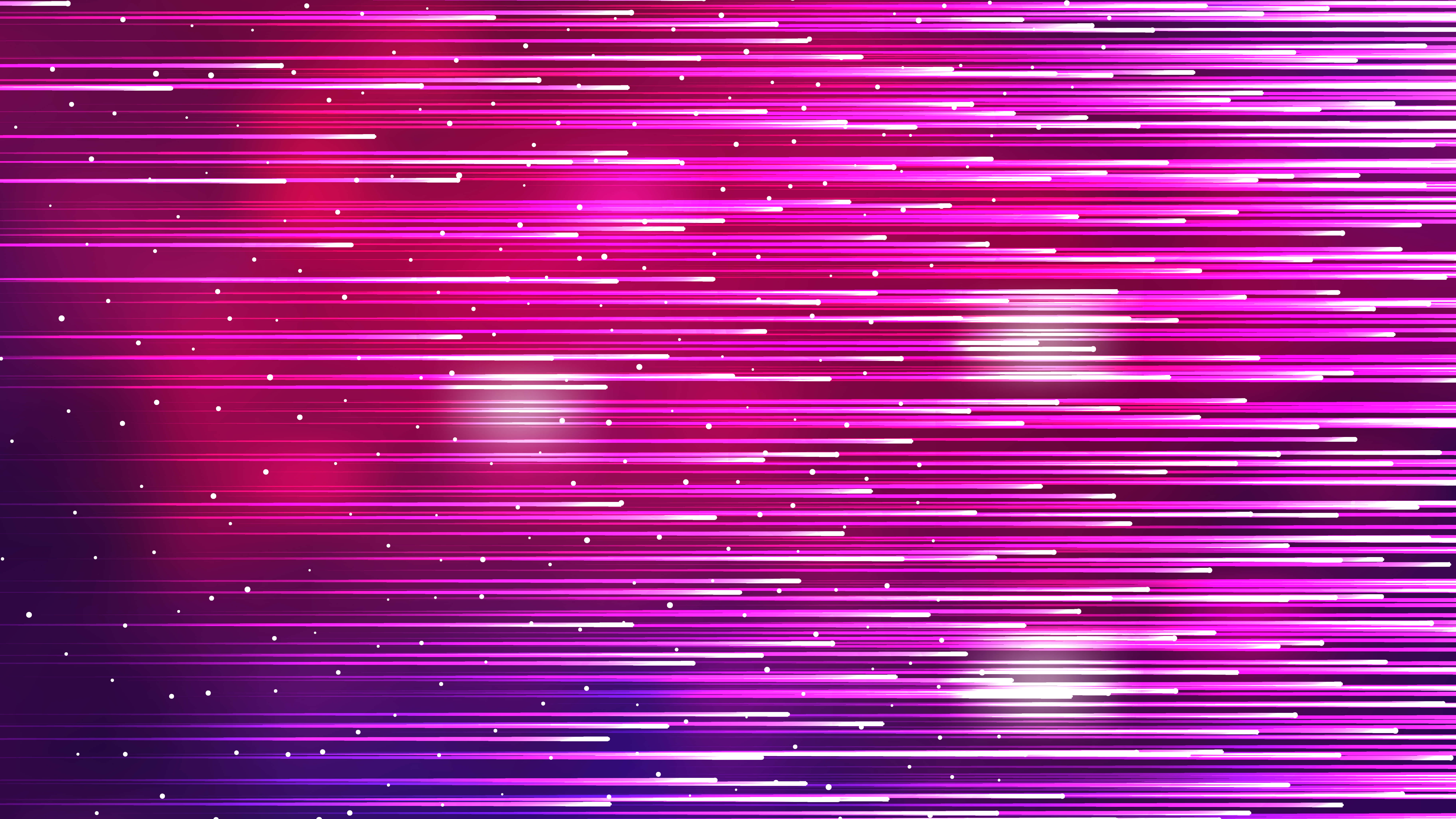 抽象科技活力洋紅水平圖像 壁紙 — 充滿活力的洋紅色和紫色數位條紋，帶有發光粒子，營造出動感未來主義的抽象背景。